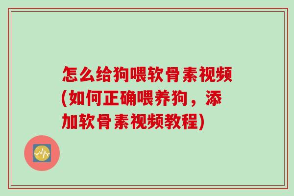 怎么给狗喂软骨素视频(如何正确喂养狗，添加软骨素视频教程)