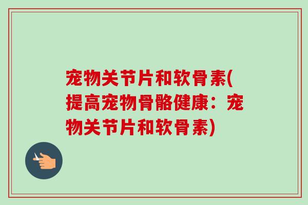宠物关节片和软骨素(提高宠物骨骼健康：宠物关节片和软骨素)