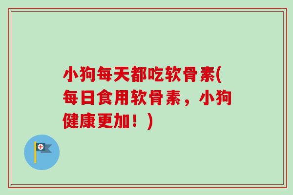 小狗每天都吃软骨素(每日食用软骨素，小狗健康更加！)