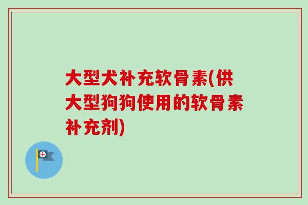 大型犬补充软骨素(供大型狗狗使用的软骨素补充剂)