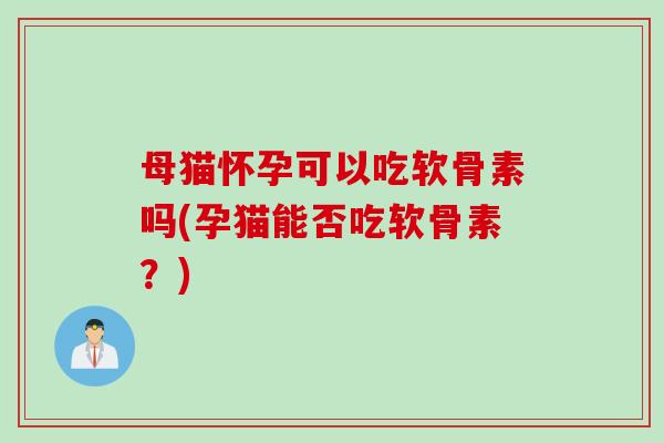 母猫怀孕可以吃软骨素吗(孕猫能否吃软骨素？)