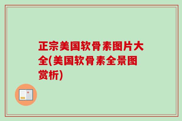 正宗美国软骨素图片大全(美国软骨素全景图赏析)