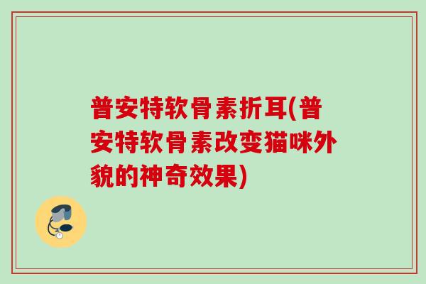 普安特软骨素折耳(普安特软骨素改变猫咪外貌的神奇效果)