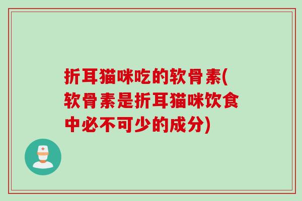 折耳猫咪吃的软骨素(软骨素是折耳猫咪饮食中必不可少的成分)
