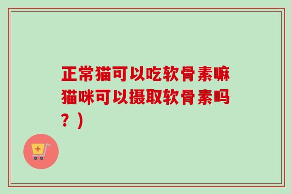 正常猫可以吃软骨素嘛猫咪可以摄取软骨素吗？)