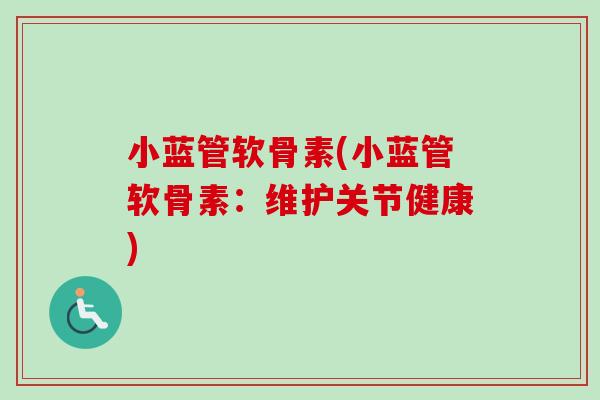 小蓝管软骨素(小蓝管软骨素：维护关节健康)