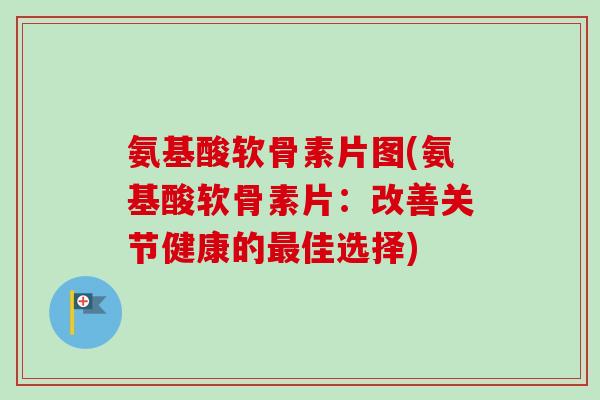 氨基酸软骨素片图(氨基酸软骨素片：改善关节健康的最佳选择)