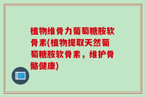 植物维骨力葡萄糖胺软骨素(植物提取天然葡萄糖胺软骨素，维护骨骼健康)