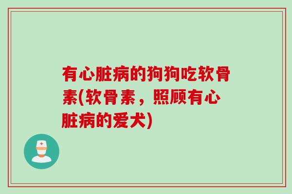 有心脏病的狗狗吃软骨素(软骨素，照顾有心脏病的爱犬)