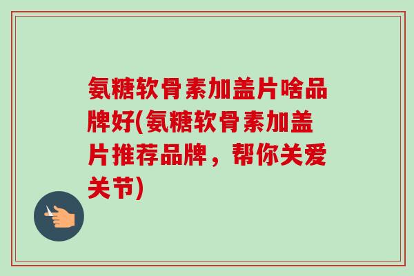 氨糖软骨素加盖片啥品牌好(氨糖软骨素加盖片推荐品牌，帮你关爱关节)