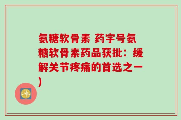 氨糖软骨素 药字号氨糖软骨素药品获批：缓解关节疼痛的首选之一)