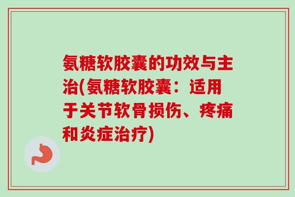 氨糖软胶囊的功效与主治(氨糖软胶囊：适用于关节软骨损伤、疼痛和炎症治疗)