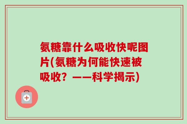 氨糖靠什么吸收快呢图片(氨糖为何能快速被吸收？——科学揭示)