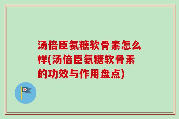 汤倍臣氨糖软骨素怎么样(汤倍臣氨糖软骨素的功效与作用盘点) 汤倍臣氨糖软骨素怎么样(汤倍臣氨糖软骨素的功效与作用盘点)