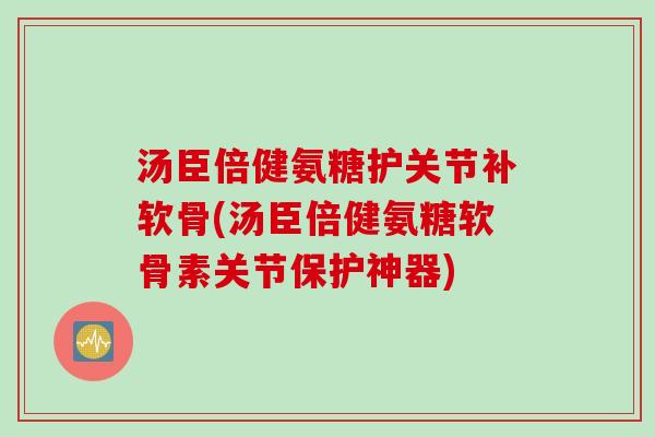 汤臣倍健氨糖护关节补软骨(汤臣倍健氨糖软骨素关节保护神器)