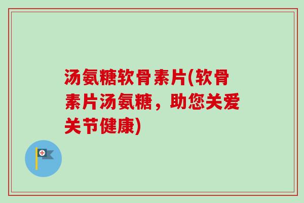 汤氨糖软骨素片(软骨素片汤氨糖，助您关爱关节健康)