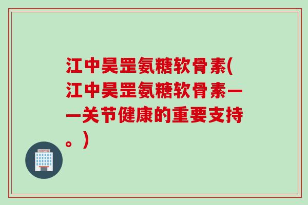 江中昊罡氨糖软骨素(江中昊罡氨糖软骨素——关节健康的重要支持。)
