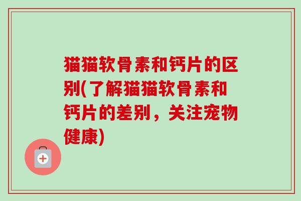 猫猫软骨素和钙片的区别(了解猫猫软骨素和钙片的差别，关注宠物健康)