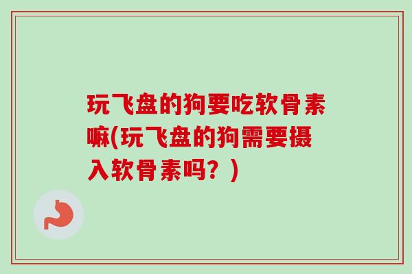 玩飞盘的狗要吃软骨素嘛(玩飞盘的狗需要摄入软骨素吗？)