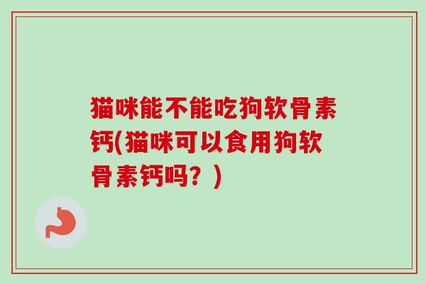 猫咪能不能吃狗软骨素钙(猫咪可以食用狗软骨素钙吗？)