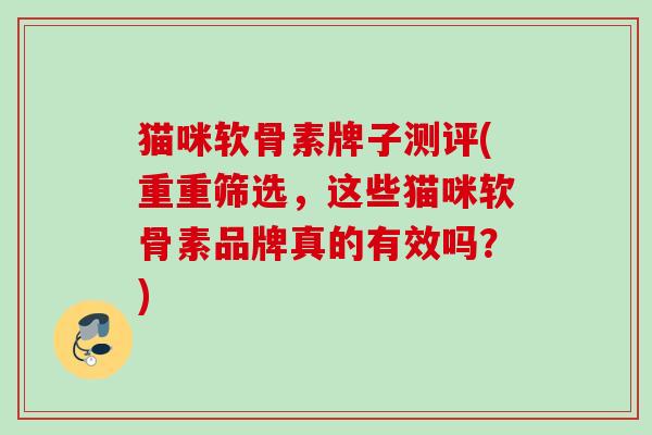 猫咪软骨素牌子测评(重重筛选，这些猫咪软骨素品牌真的有效吗？)