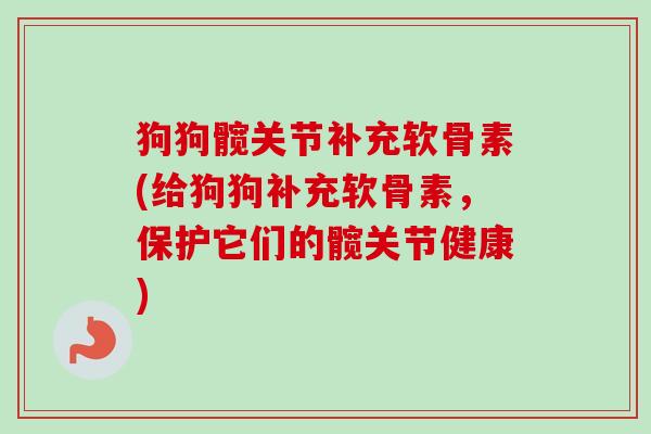 狗狗髋关节补充软骨素(给狗狗补充软骨素，保护它们的髋关节健康)