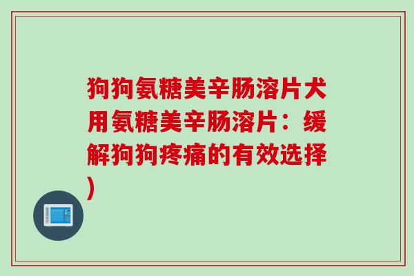 狗狗氨糖美辛肠溶片犬用氨糖美辛肠溶片：缓解狗狗疼痛的有效选择)