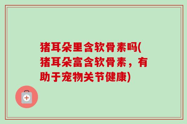 猪耳朵里含软骨素吗(猪耳朵富含软骨素，有助于宠物关节健康)