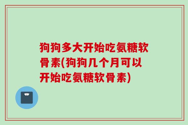 狗狗多大开始吃氨糖软骨素(狗狗几个月可以开始吃氨糖软骨素)