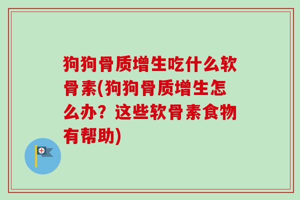 狗狗骨质增生吃什么软骨素(狗狗骨质增生怎么办？这些软骨素食物有帮助)