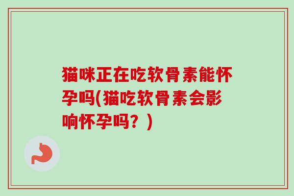 猫咪正在吃软骨素能怀孕吗(猫吃软骨素会影响怀孕吗？)