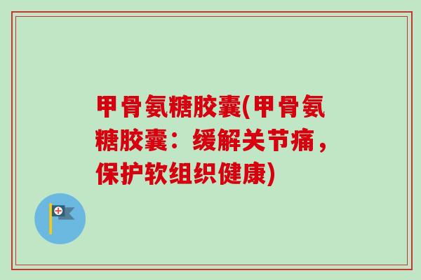 甲骨氨糖胶囊(甲骨氨糖胶囊：缓解关节痛，保护软组织健康)