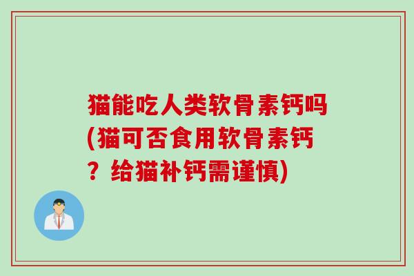 猫能吃人类软骨素钙吗(猫可否食用软骨素钙？给猫补钙需谨慎)