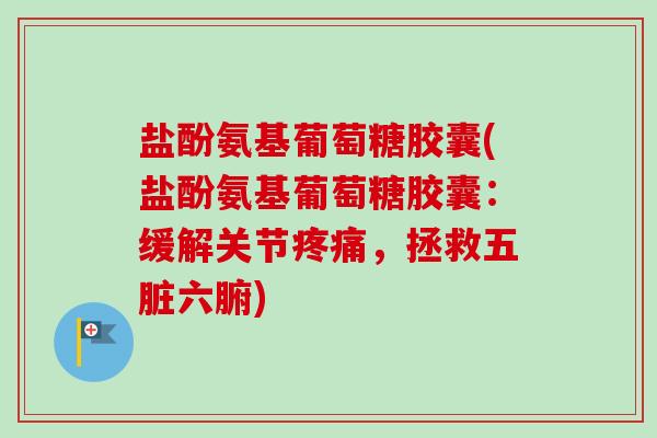 盐酚氨基葡萄糖胶囊(盐酚氨基葡萄糖胶囊：缓解关节疼痛，拯救五脏六腑)