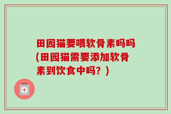 田园猫要喂软骨素吗吗(田园猫需要添加软骨素到饮食中吗？)