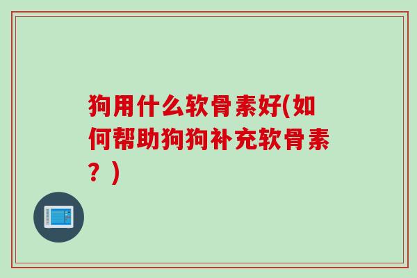 狗用什么软骨素好(如何帮助狗狗补充软骨素？)