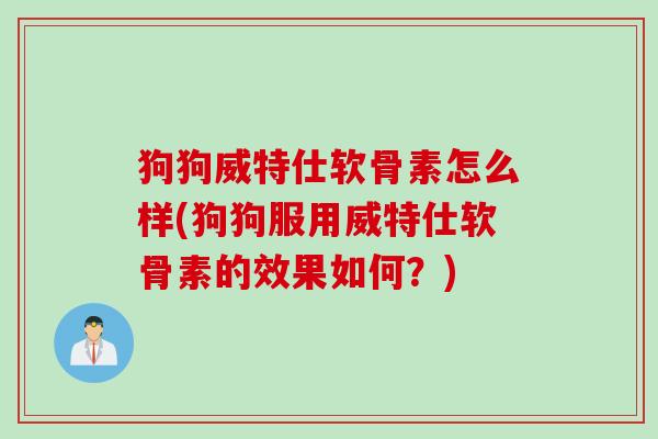 狗狗威特仕软骨素怎么样(狗狗服用威特仕软骨素的效果如何?) 狗狗威特仕软骨素怎么样(狗狗服用威特仕软骨素的效果如何?)