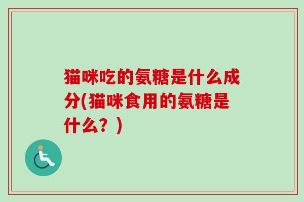 猫咪吃的氨糖是什么成分(猫咪食用的氨糖是什么？)