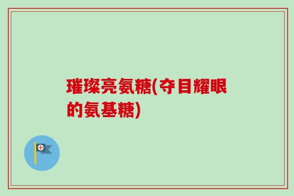 璀璨亮氨糖(夺目耀眼的氨基糖)