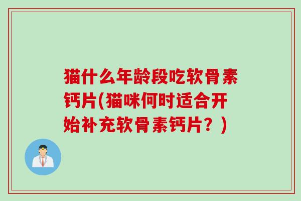 猫什么年龄段吃软骨素钙片(猫咪何时适合开始补充软骨素钙片?) 猫什么年龄段吃软骨素钙片(猫咪何时适合开始补充软骨素钙片?)