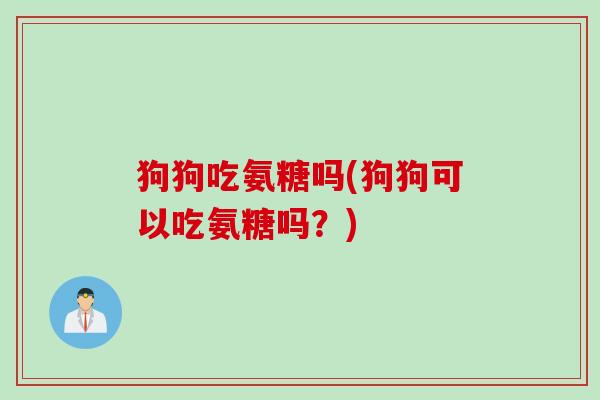 狗狗吃氨糖吗(狗狗可以吃氨糖吗？)