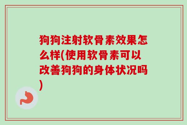狗狗注射软骨素效果怎么样(使用软骨素可以改善狗狗的身体状况吗)