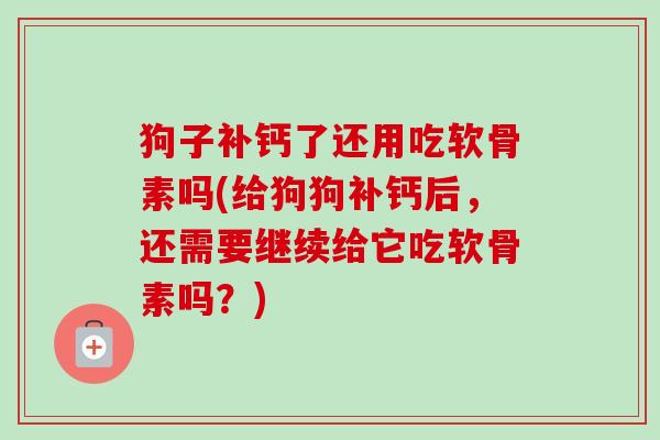 狗子补钙了还用吃软骨素吗(给狗狗补钙后,还需要继续给它吃软骨素吗?) 狗子补钙了还用吃软骨素吗(给狗狗补钙后,还需要继续给它吃软骨素吗?)