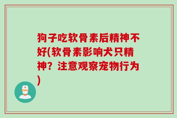 狗子吃软骨素后精神不好(软骨素影响犬只精神？注意观察宠物行为)
