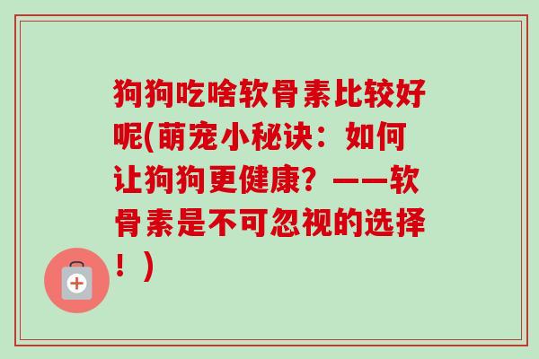 狗狗吃啥软骨素比较好呢(萌宠小秘诀：如何让狗狗更健康？——软骨素是不可忽视的选择！)