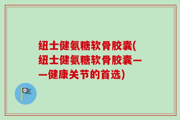 纽士健氨糖软骨胶囊(纽士健氨糖软骨胶囊——健康关节的首选)