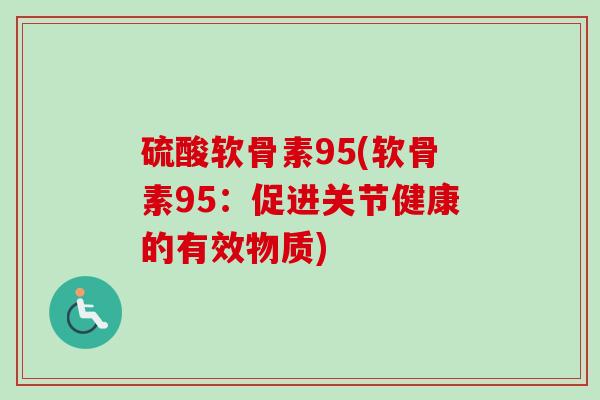 硫酸软骨素95(软骨素95：促进关节健康的有效物质)
