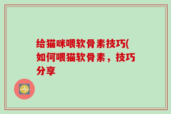 给猫咪喂软骨素技巧(如何喂猫软骨素，技巧分享