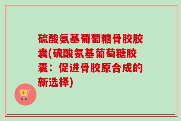 硫酸氨基葡萄糖骨胶胶囊(硫酸氨基葡萄糖胶囊：促进骨胶原合成的新选择)