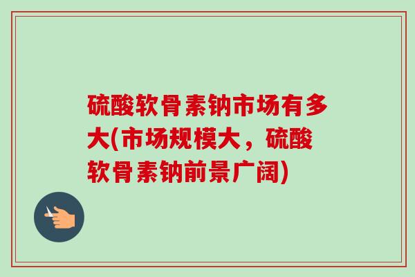 硫酸软骨素钠市场有多大(市场规模大，硫酸软骨素钠前景广阔)